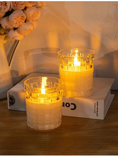 LED glass candle